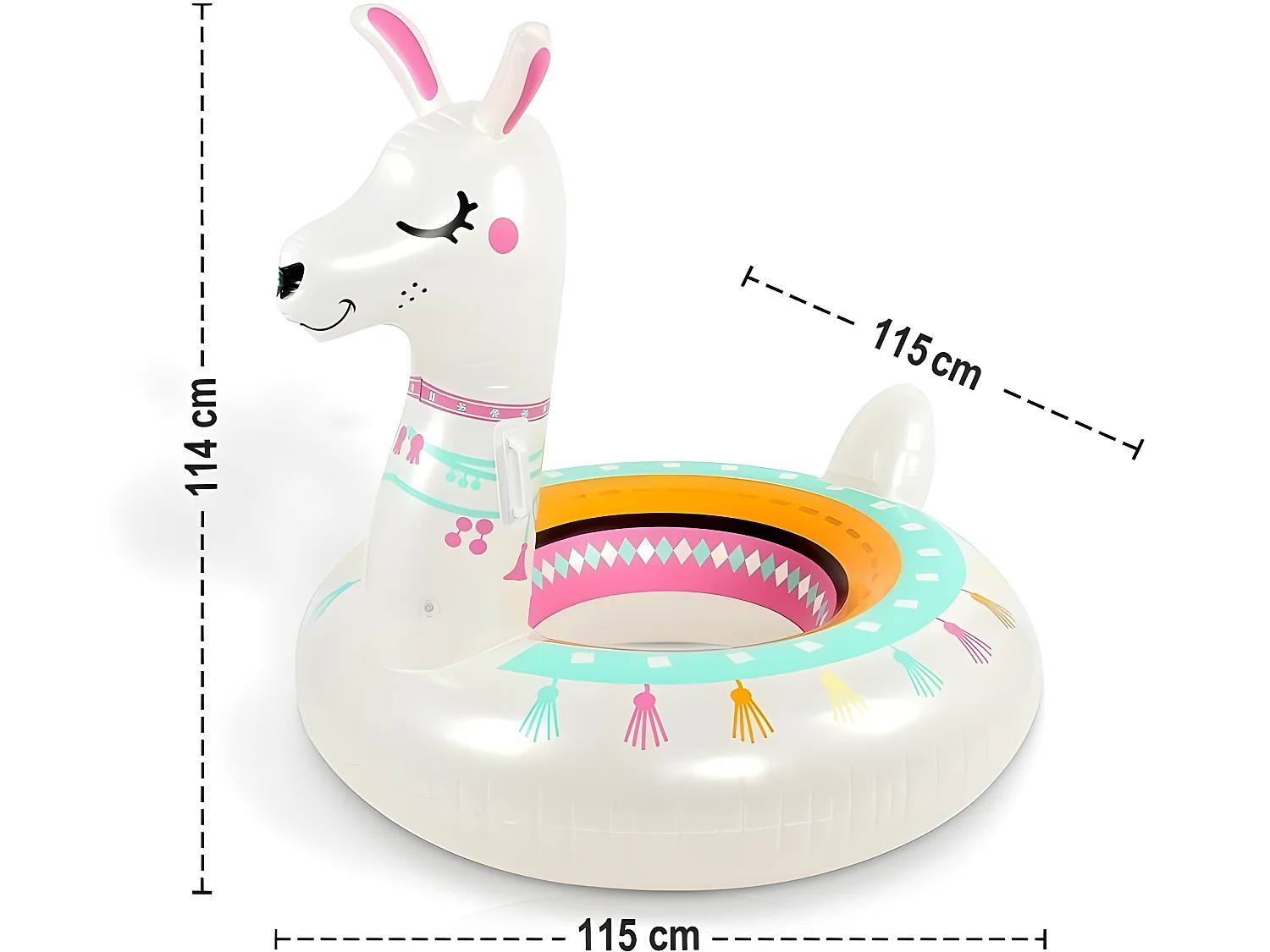 Bouée gonflable Ballon flotteur LAMA pour piscines XXL 115x115x114cm pour adultes et enfants Bouée de natation