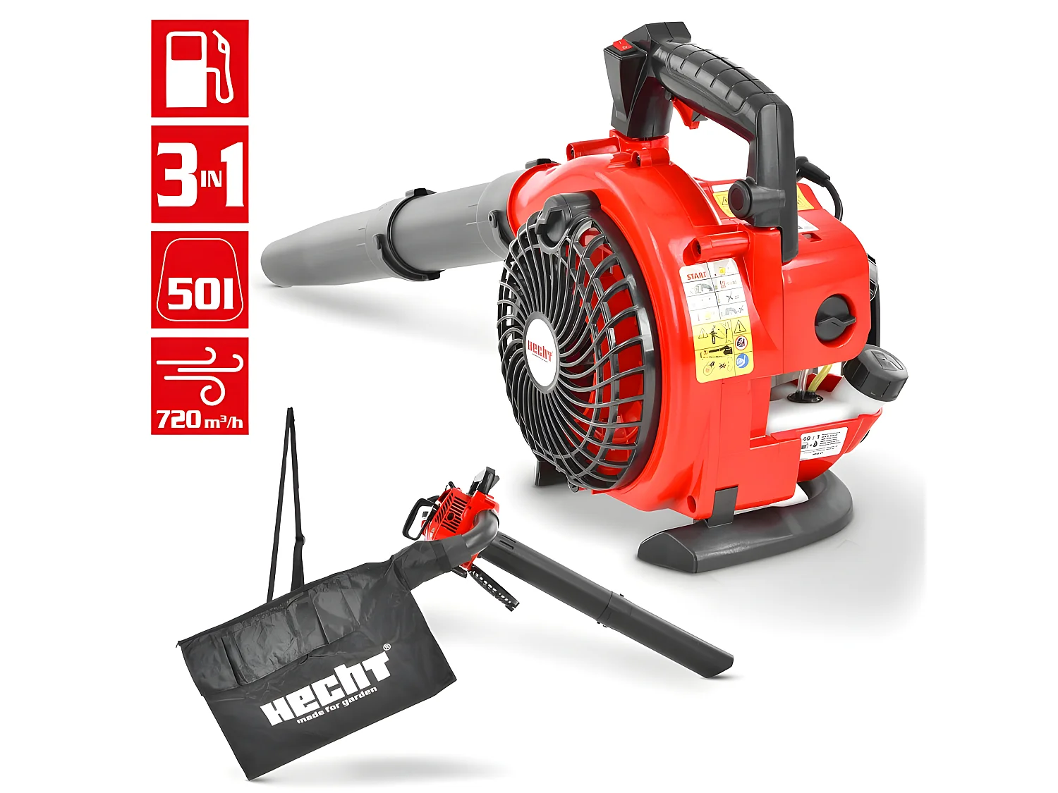 Hecht jardin 9254 Souffleur de feuilles a essence 3en1 Aspirateur souffleur broyeur BB LOISIR