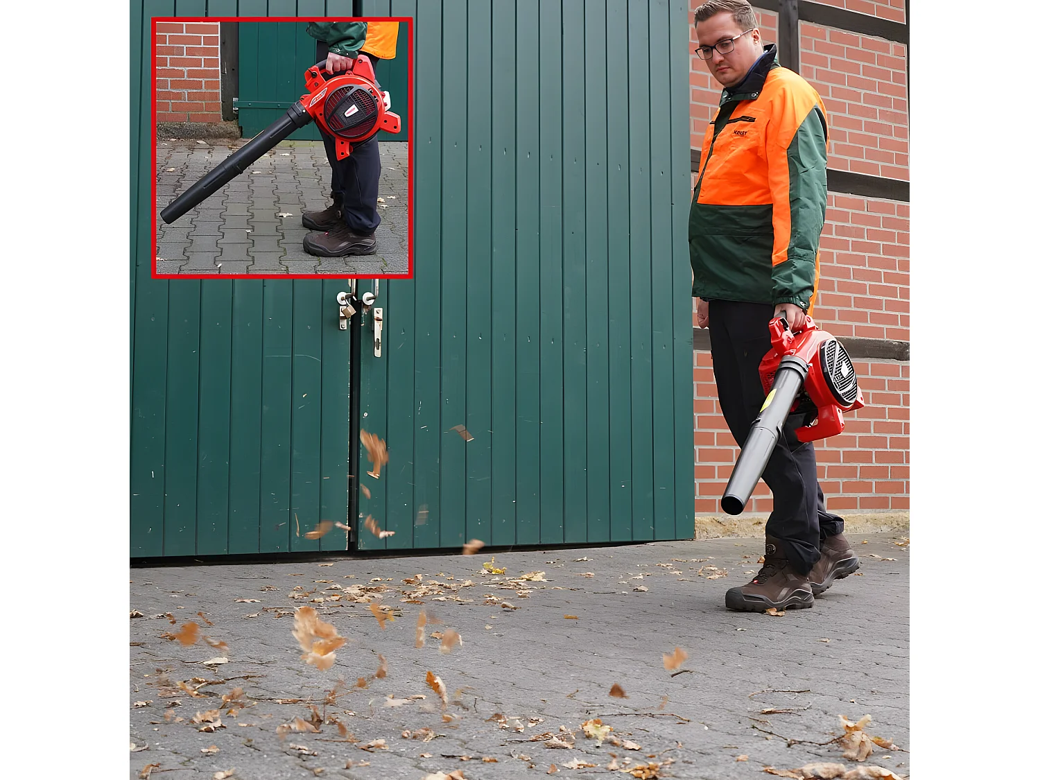 Hecht 9280 Aspirateur souffleur broyeur essence 3en1 252km/h 50 l moteur à deux temps