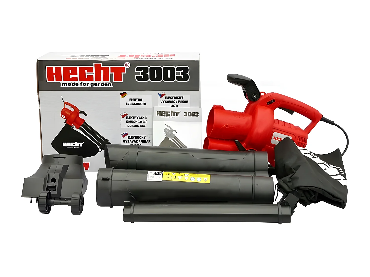 Hecht jardin 3003 Souffleur de feuilles à l’air électrique 3300W 3en1 Aspirateur souffleur broyeur