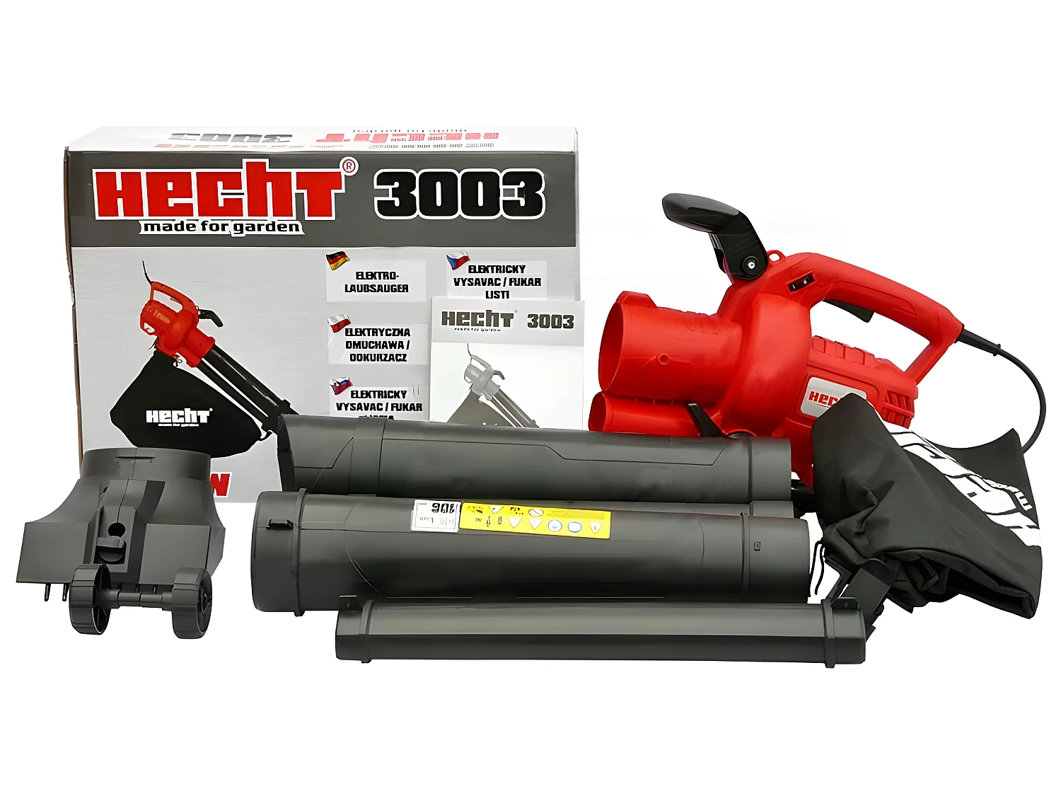 Hecht jardin 3003 Souffleur de feuilles à l’air électrique 3300W 3en1 Aspirateur souffleur broyeur