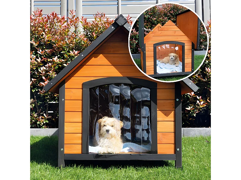 Niche Chien en bois moderne de haute qualité Luna Taille L 99 x 87 x 82,5cm