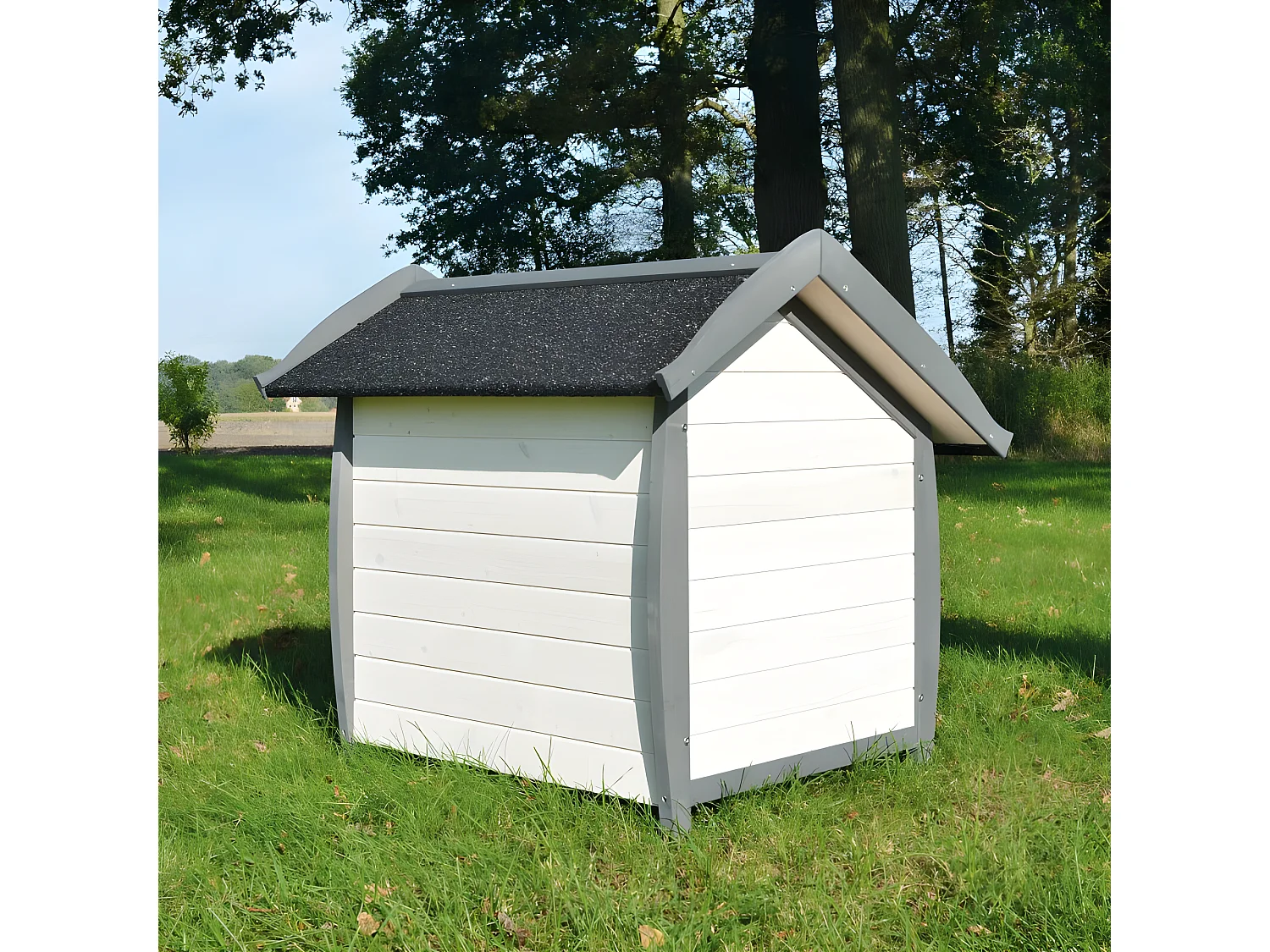 Niche Chien en bois moderne de haute qualite BELLA 222 taille L 86 x 102 x 94 cm