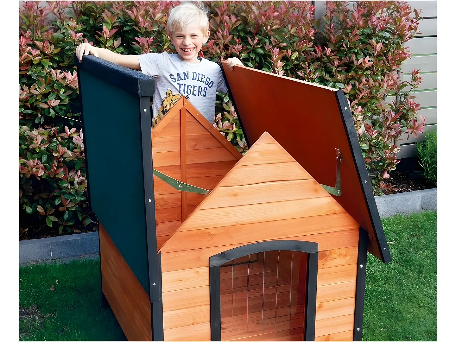 Niche Chien en bois moderne de haute qualité Luna Taille XXL 97 x 111 x 101 cm