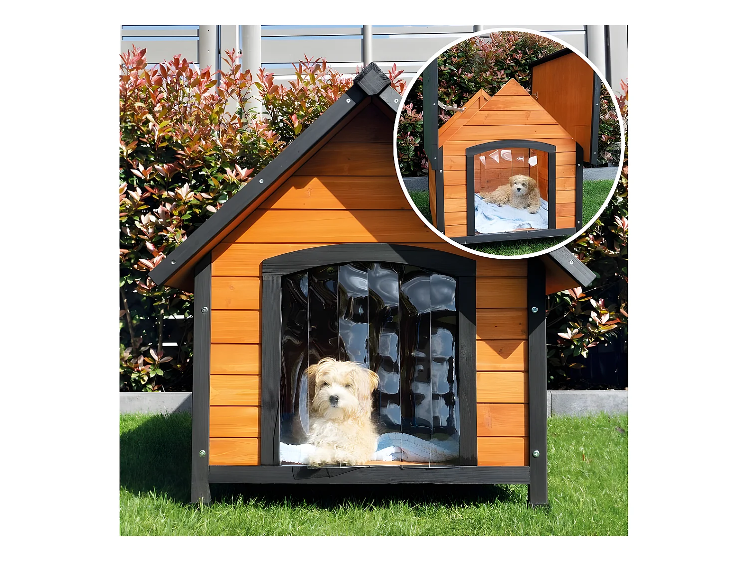 Niche Chien en bois moderne de haute qualité Luna Taille XXL 97 x 111 x 101 cm