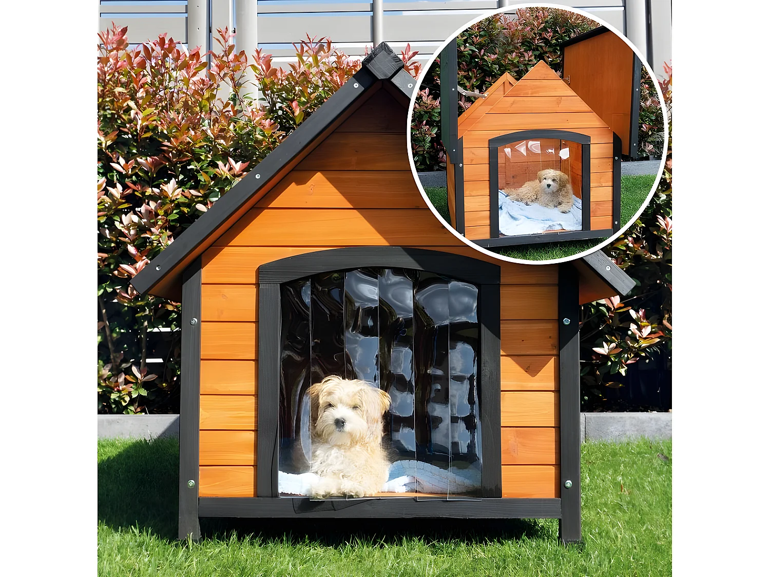 Niche Chien en bois moderne de haute qualité Luna Taille XXL 97 x 111 x 101 cm