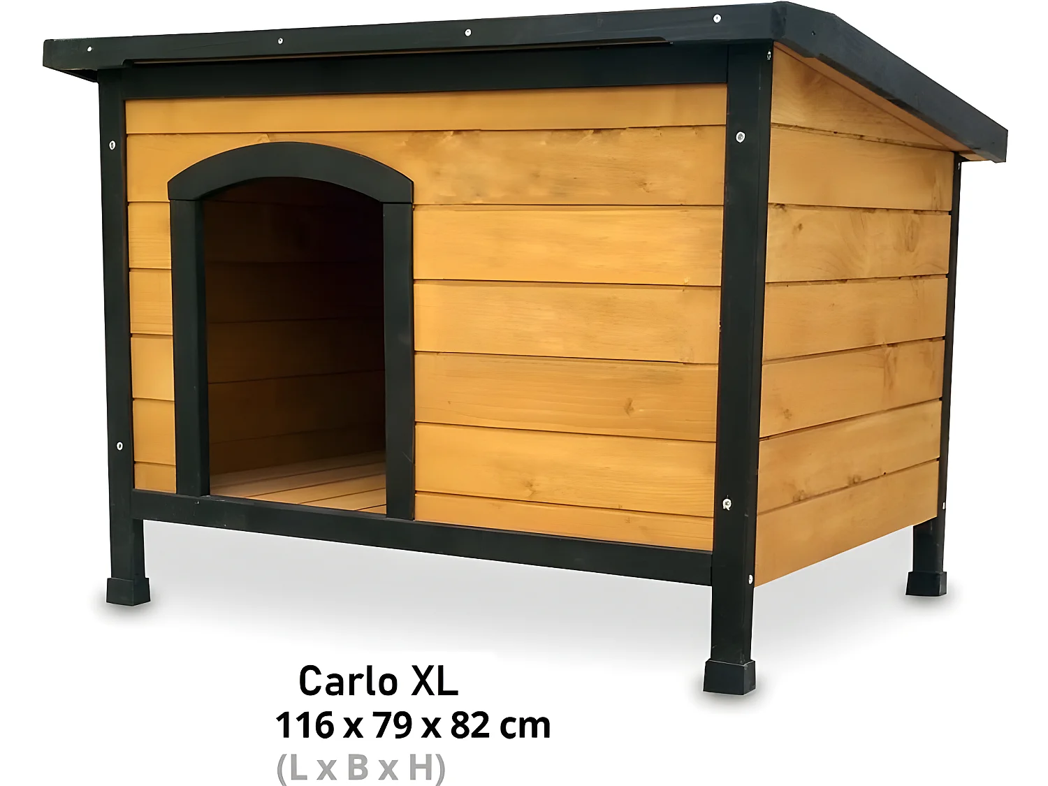 Niche Chien bois pin haute qualité avec toit pliant Carlo 226 XL 116 x 79x 82 cm