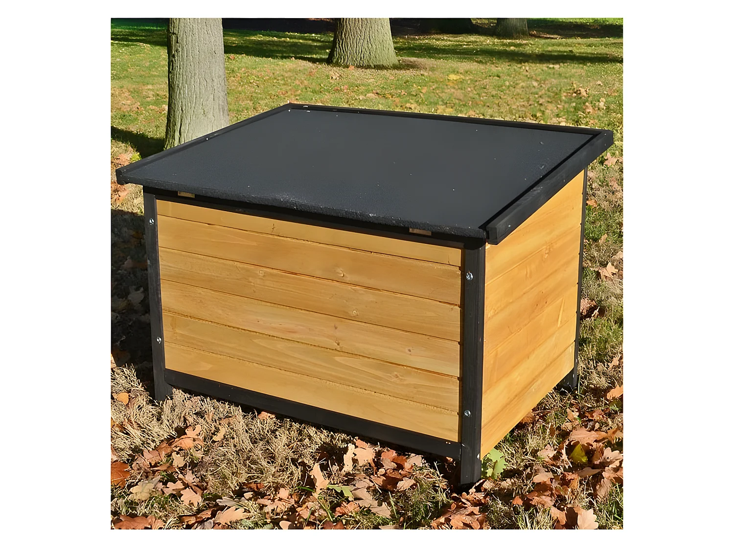 Niche Chien bois pin haute qualité avec toit pliant Carlo 226 XL 116 x 79x 82 cm