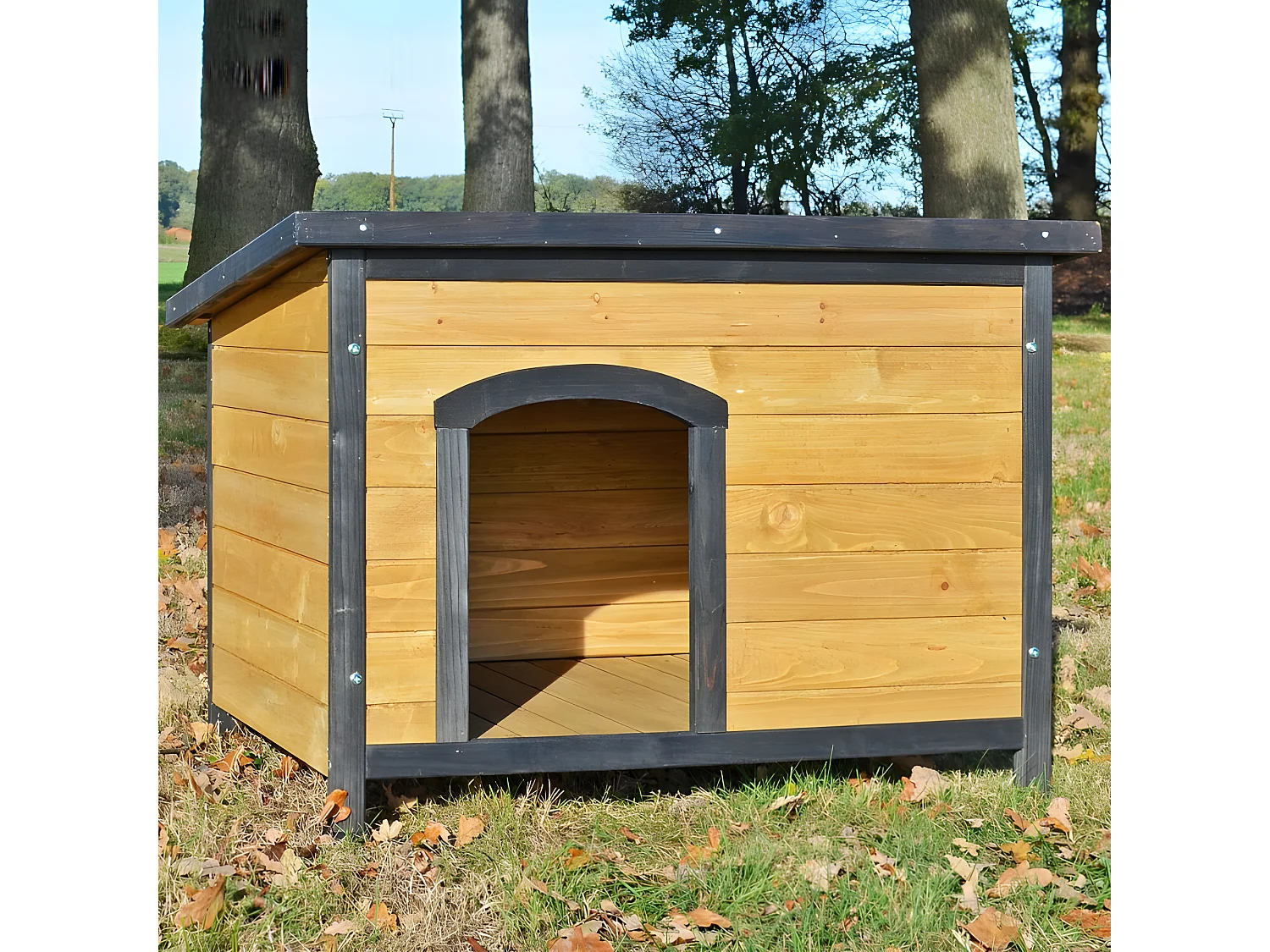 Niche Chien bois pin haute qualite CARLO 225 L 104 x 70x 66 cm