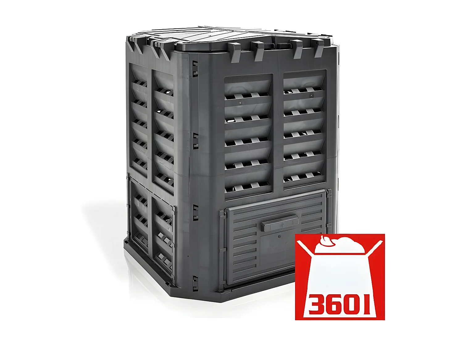 Hecht 3060 Composteur pour jardin 360L déchets de pelouse Boite de compostage 69 x 69 x 84 cm