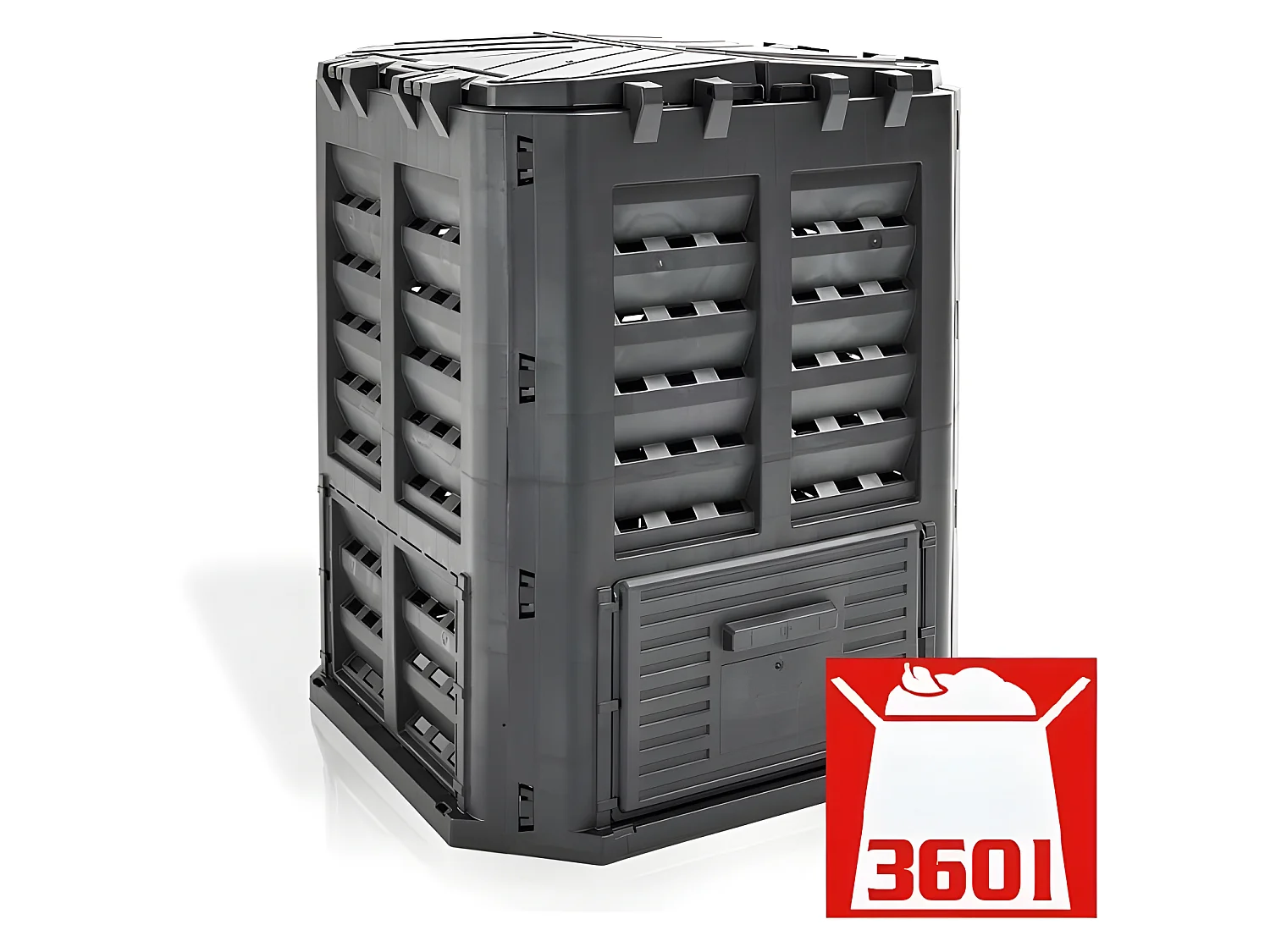 Hecht 3060 Composteur pour jardin 360L déchets de pelouse Boite de compostage 69 x 69 x 84 cm