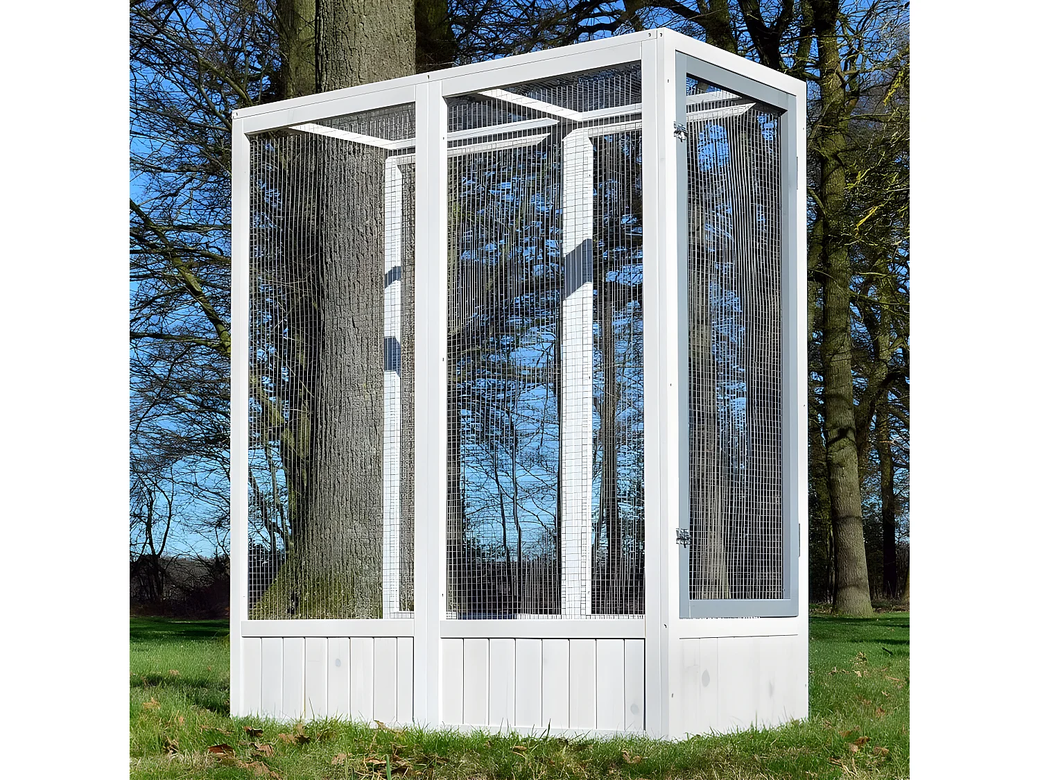Voliere Cage a oiseaux en bois de haute qualite 52 x 114 x 136 cm extension Modele Luise 310