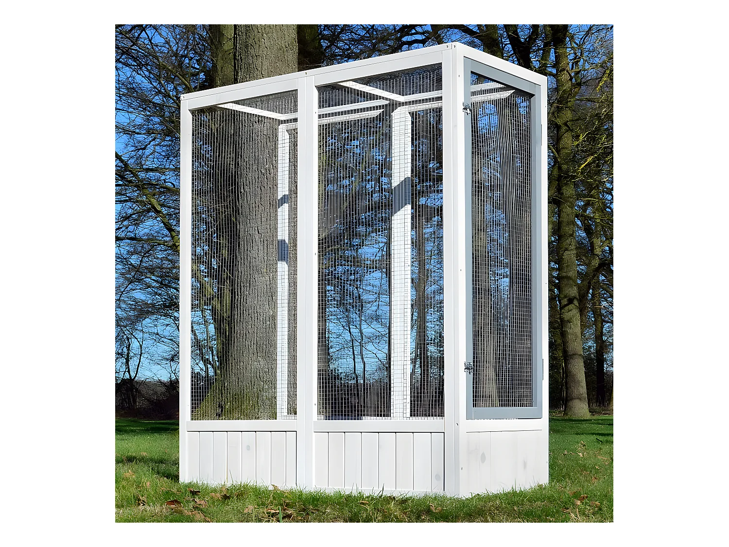 Voliere Cage a oiseaux en bois de haute qualite 52 x 114 x 136 cm extension Modele Luise 310