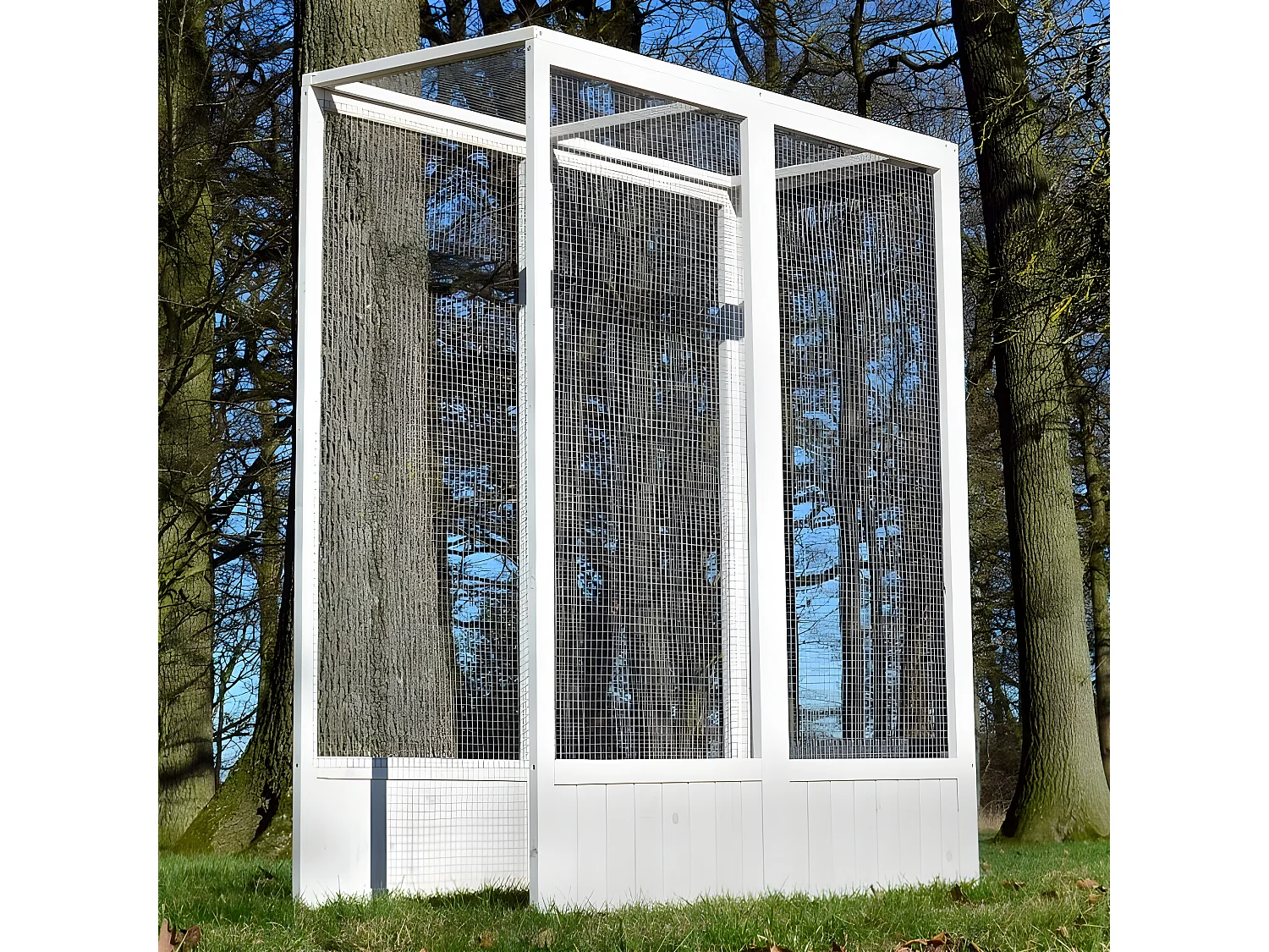 Voliere Cage a oiseaux en bois de haute qualite 52 x 114 x 136 cm extension Modele Luise 310