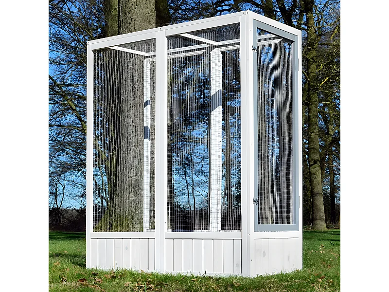 Voliere Cage a oiseaux en bois de haute qualite 52 x 114 x 136 cm extension Modele Luise 310