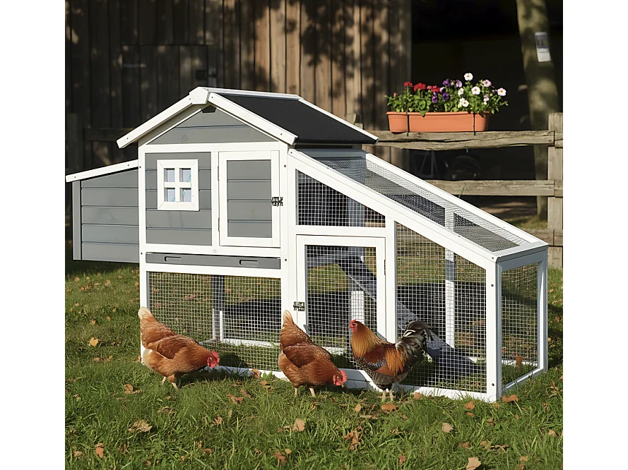 Poulailler Exterieur en bois avec toit pliant 175x66x101 cm Modele- Dottie 151 Taille L