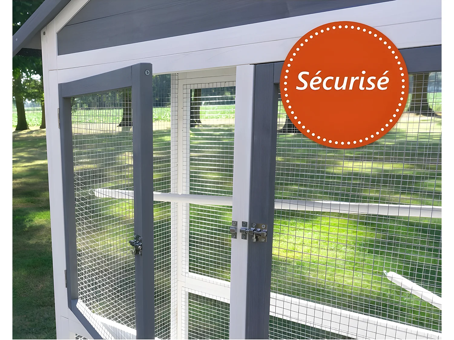 Volière Cage à oiseaux en bois de haute qualité 122x58x177cm pour intérieur et extérieur –Modèle « Apollo XL 304 »