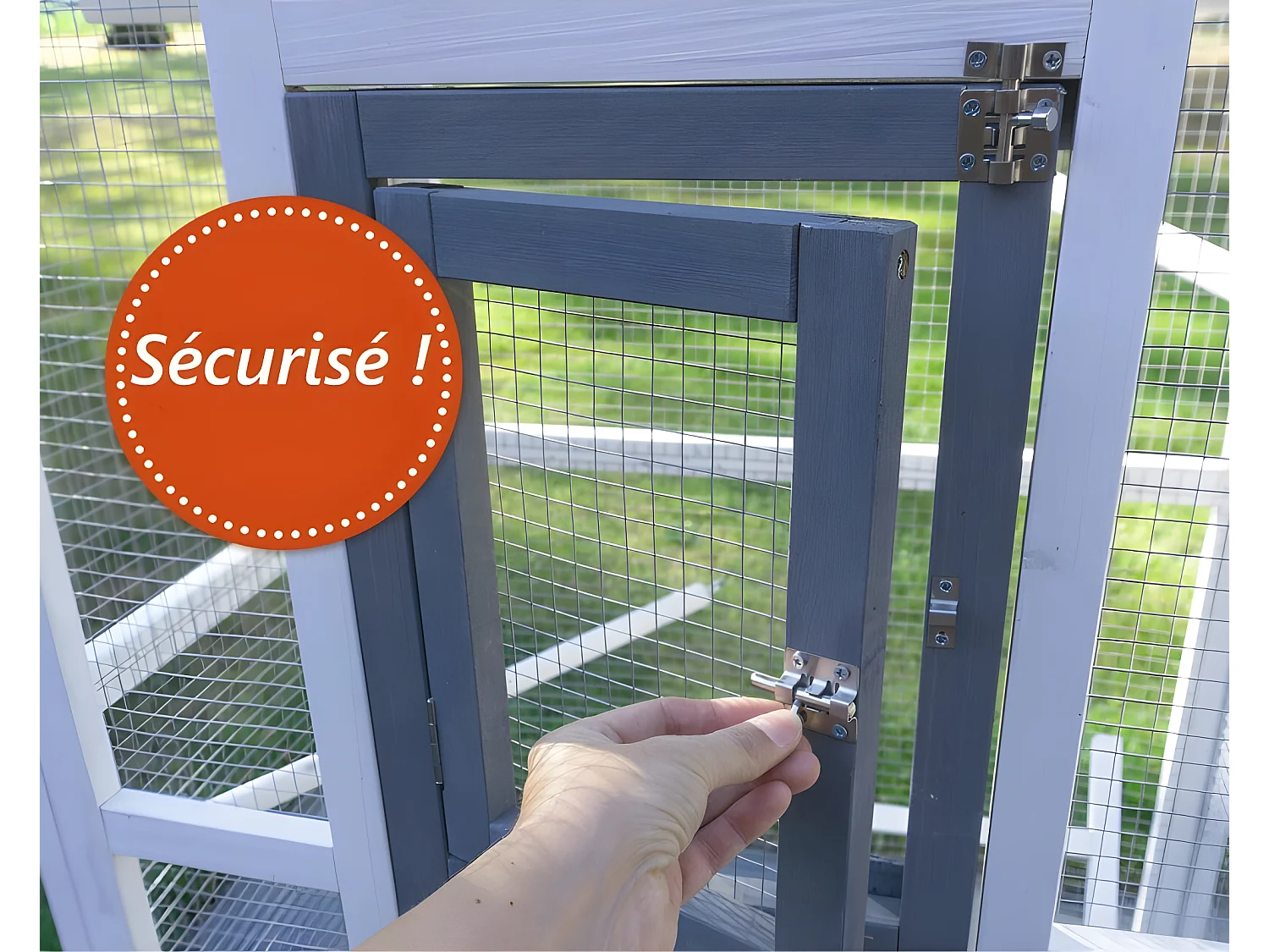 Volière Cage à oiseaux en bois de haute qualité 82x57x160cm pour intérieur et extérieur –Modèle « Apollo L 303 »