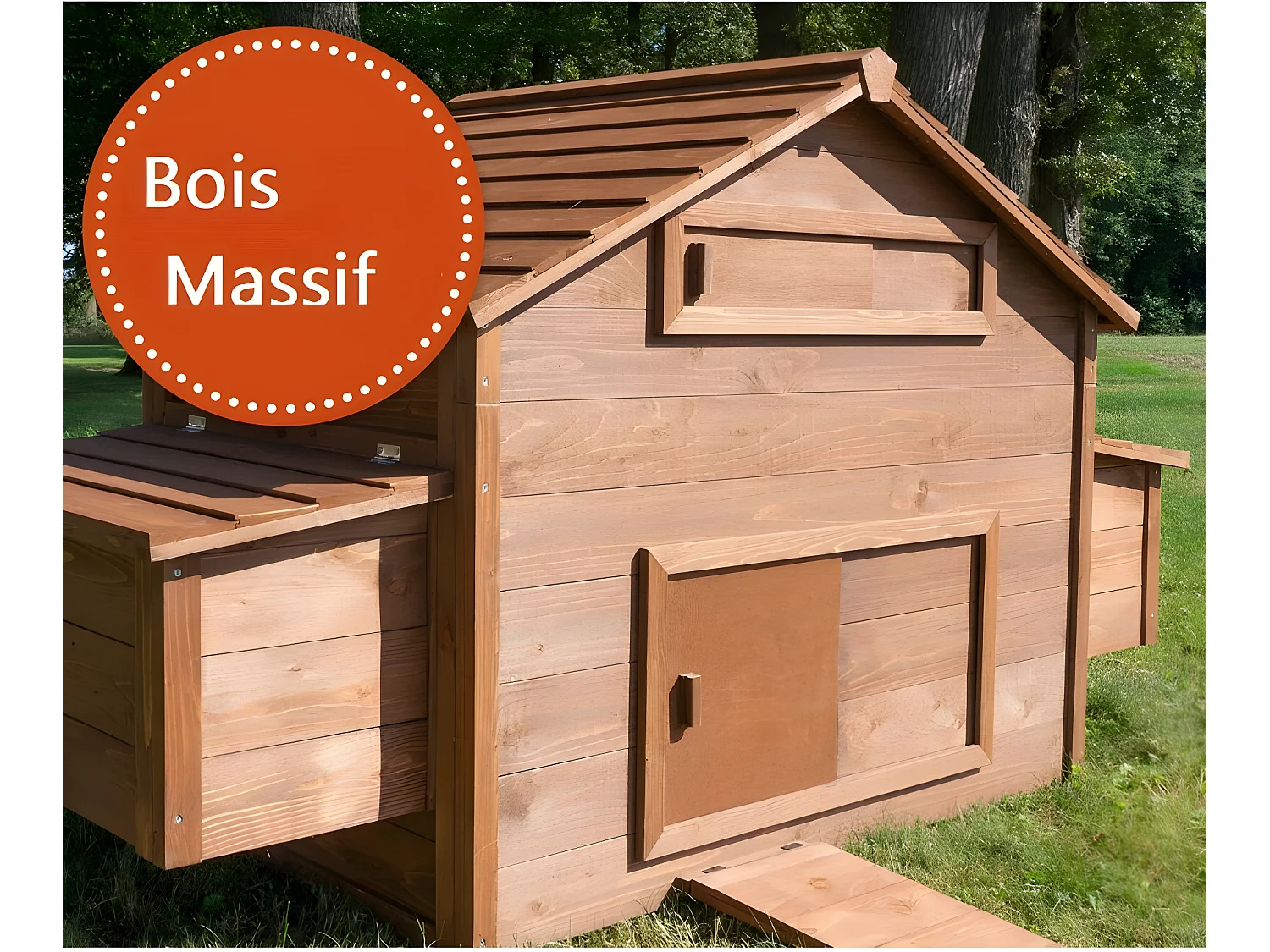 Poulailler en bois  pour jardin extérieure cage canard équipé 2 nichoirs 185 x 84 x 112 cm Modèle 154 Ferme de terrain