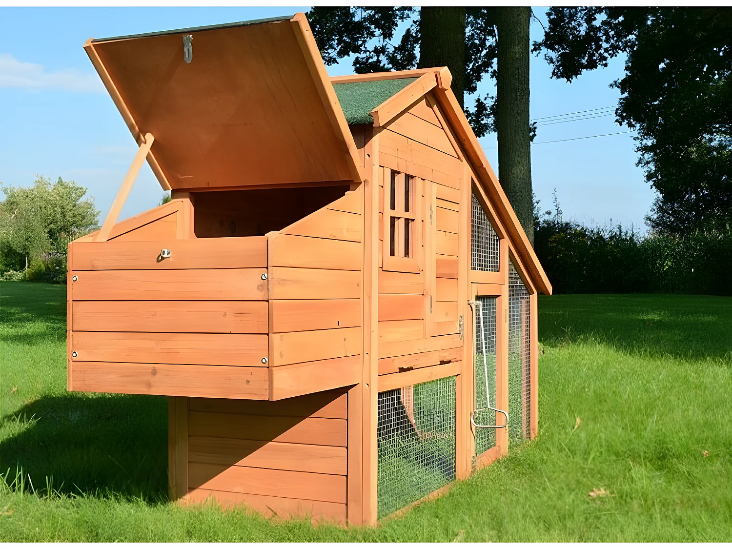 Poulailler en bois 2/5 poules 190x62x114 cm Modele 144 Confort