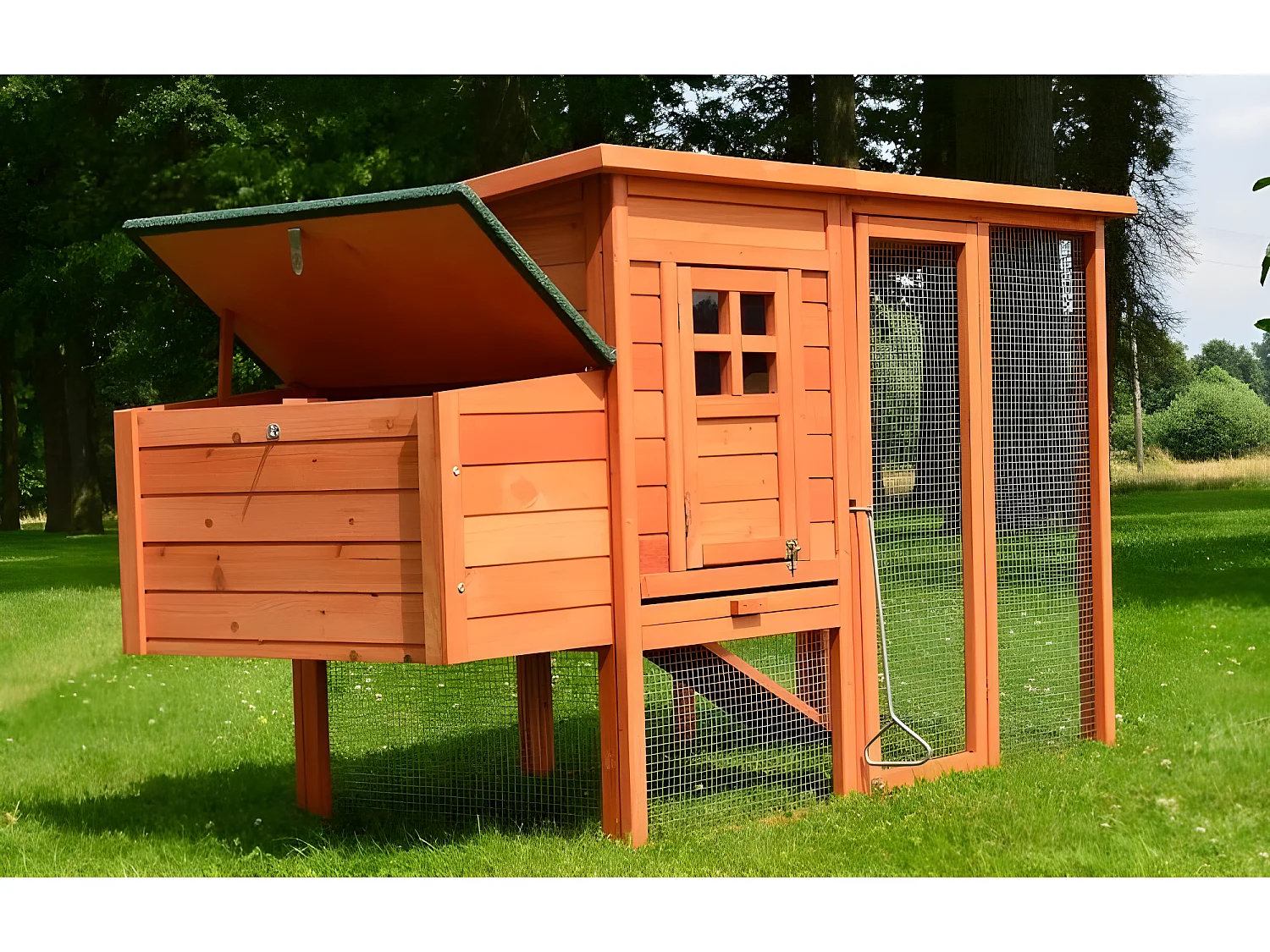 Poulailler 3/6 poules cage canard 2 perchoir 182x75x103 cm Modele 131 XXL