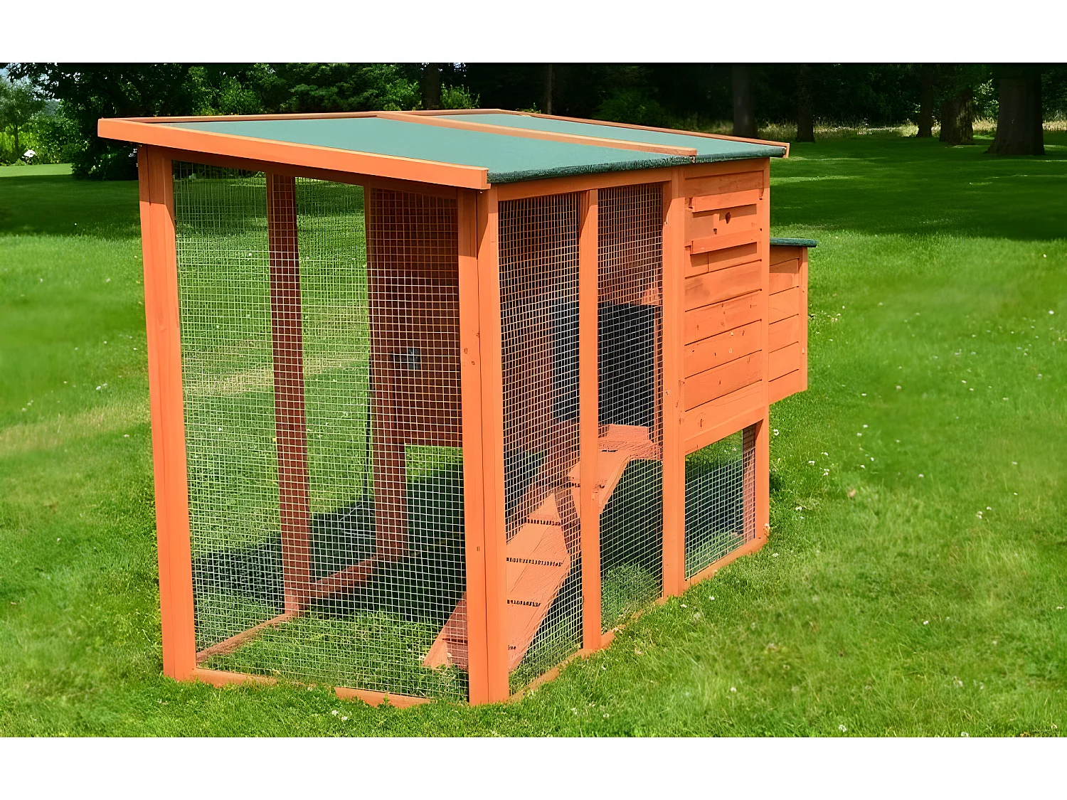 Poulailler 3/6 poules cage canard 2 perchoir 182x75x103 cm Modele 131 XXL