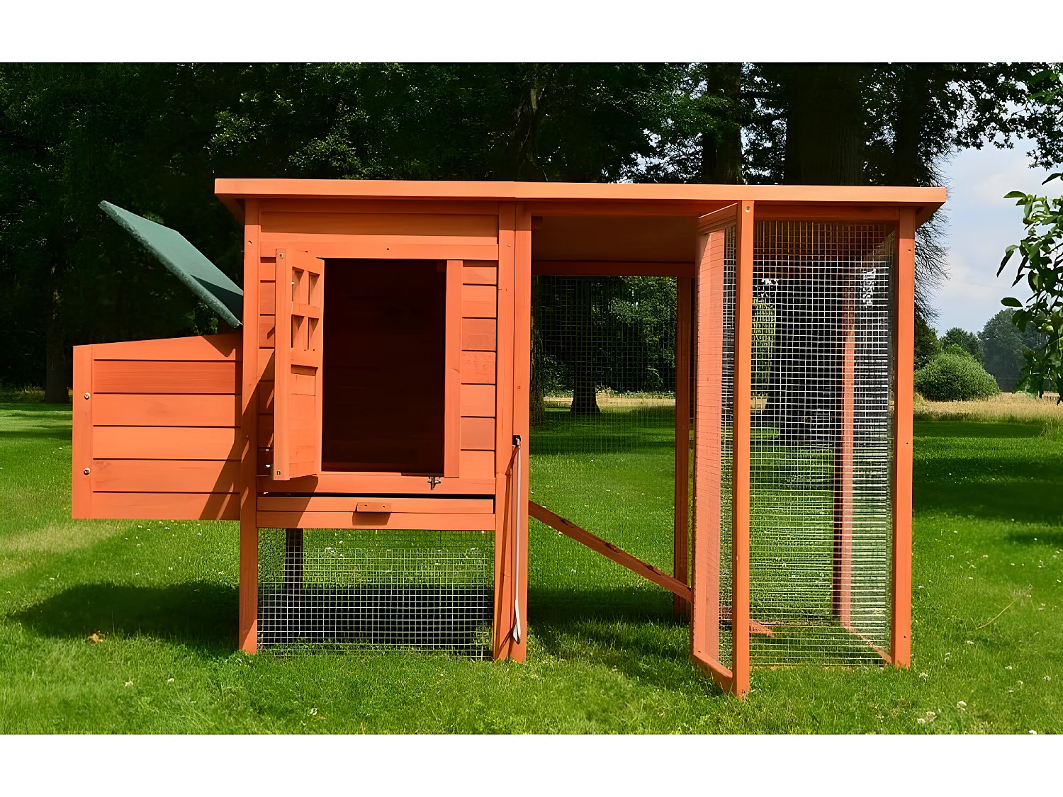 Poulailler 3/6 poules cage canard 2 perchoir 182x75x103 cm Modele 131 XXL