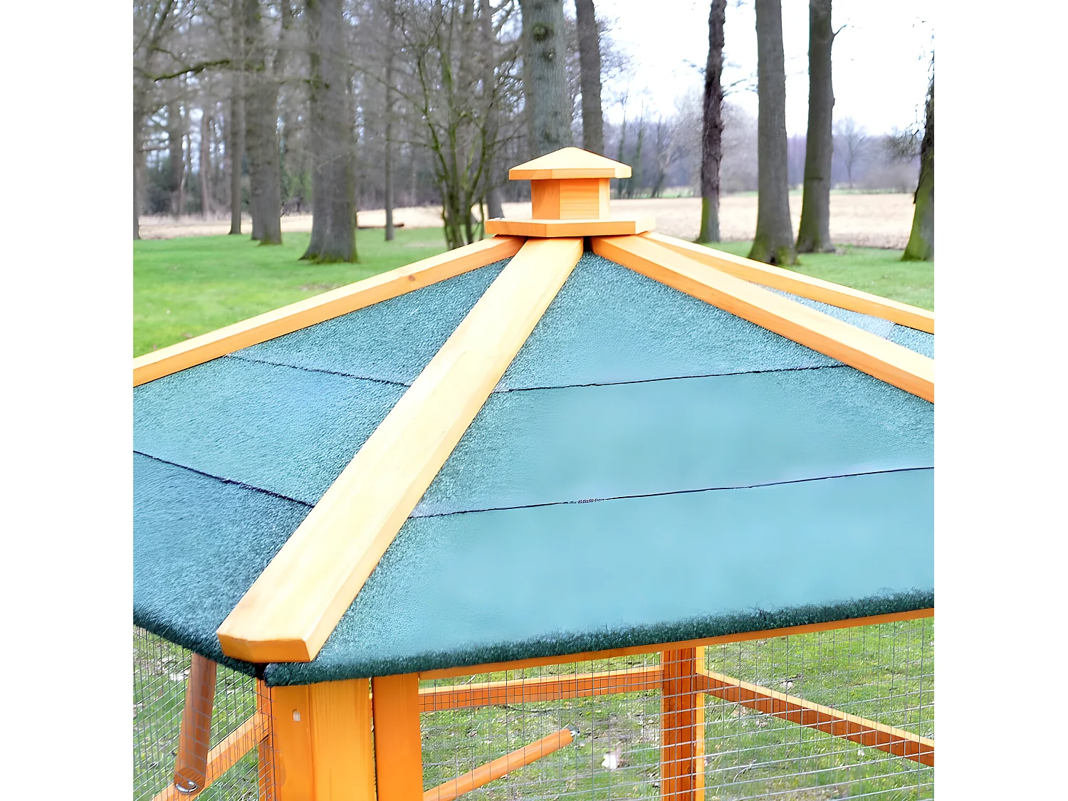 Voliere Cage a oiseaux en bois de haute qualite 6 coins 160x123cm Modele Maxi 308