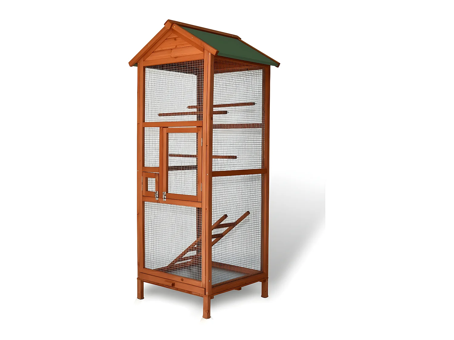 Volière Cage a oiseaux en bois de haute qualite 72 x 63 x 168 cm exterieur et interieur BB LOISIR