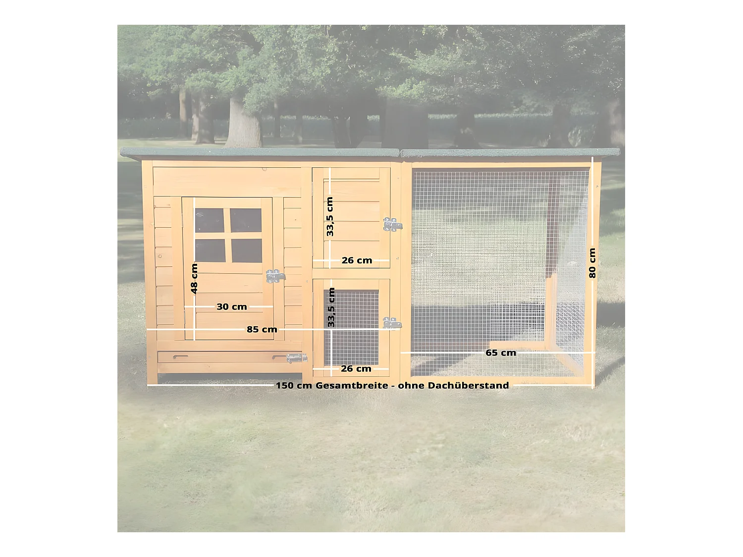 Poulailler pour jardin exteieure 5 poules r 150 x 80 x 68 cm - Modele 147 FLEXI Standard