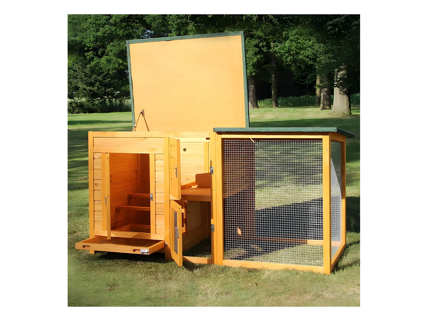 Poulailler pour jardin exteieure 5 poules r 150 x 80 x 68 cm - Modele 147 FLEXI Standard