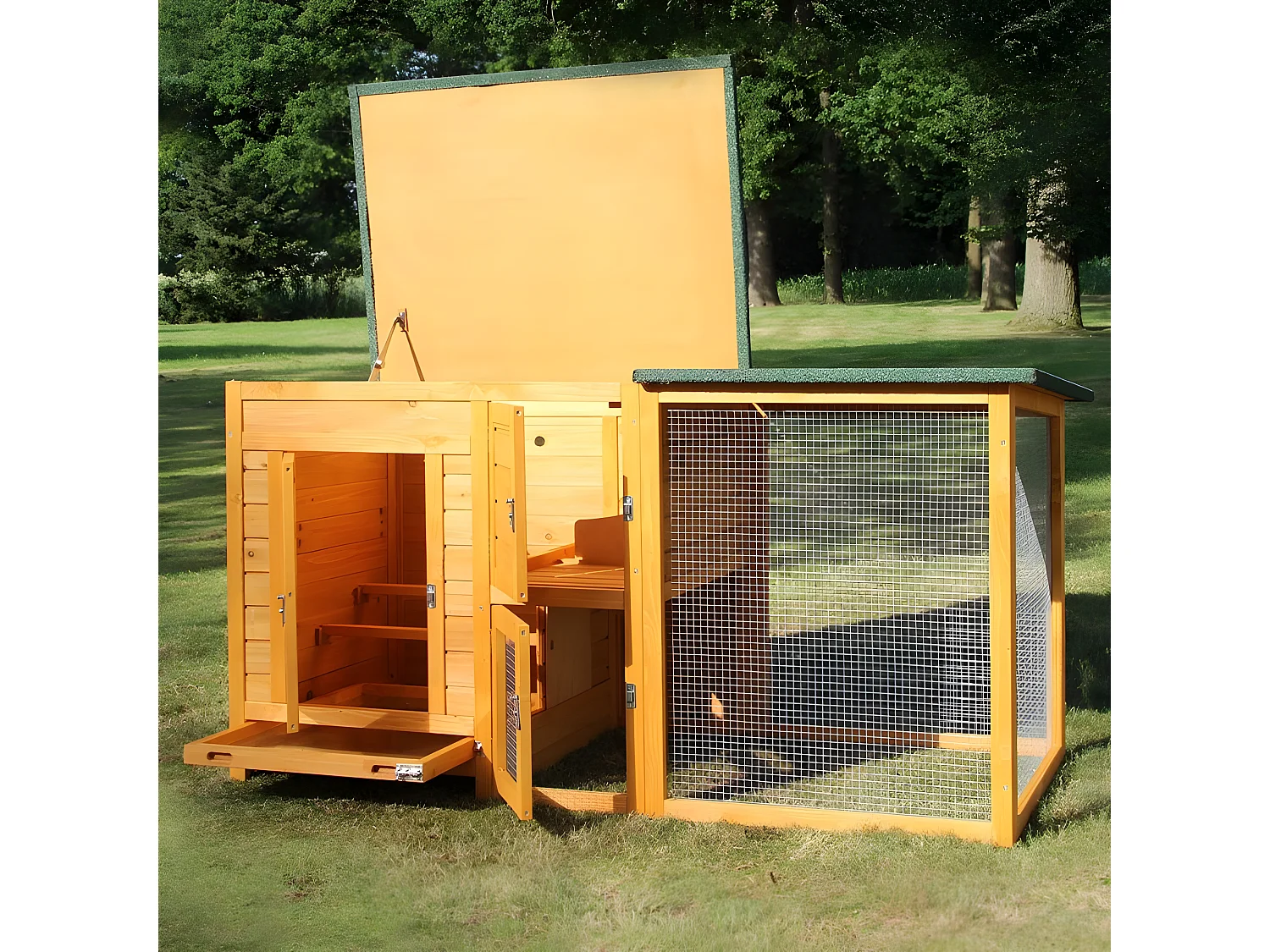 Poulailler pour jardin exteieure 5 poules r 150 x 80 x 68 cm - Modele 147 FLEXI Standard