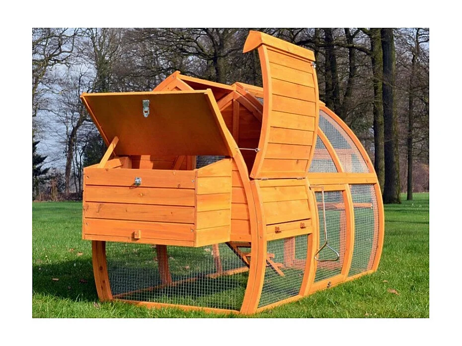 Poulailler en bois pour jardin  2/5 poules 172x76x102 cm-Modele 126 Grande Poule