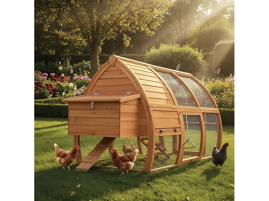 Poulailler en bois pour jardin  2/5 poules 172x76x102 cm-Modele 126 Grande Poule