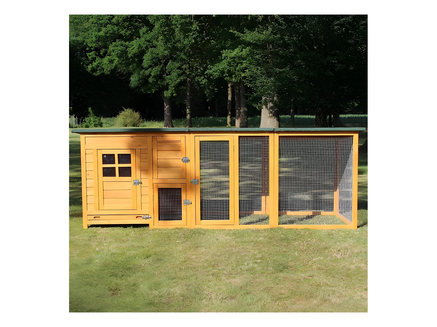 Poulailler pour jardin exterieure 5 poules 215 x 80 x 68 cm-Modele 149 FLEXI Extra