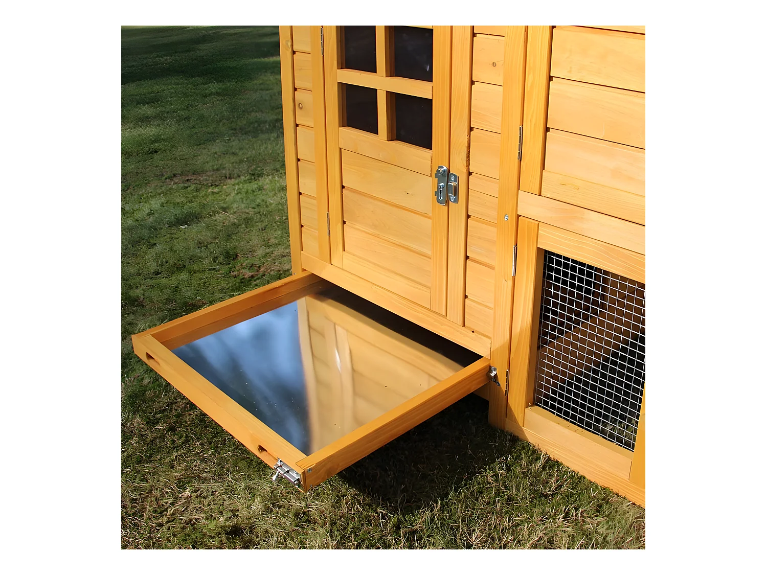 Poulailler pour jardin exterieure 5 poules 215 x 80 x 68 cm-Modele 149 FLEXI Extra
