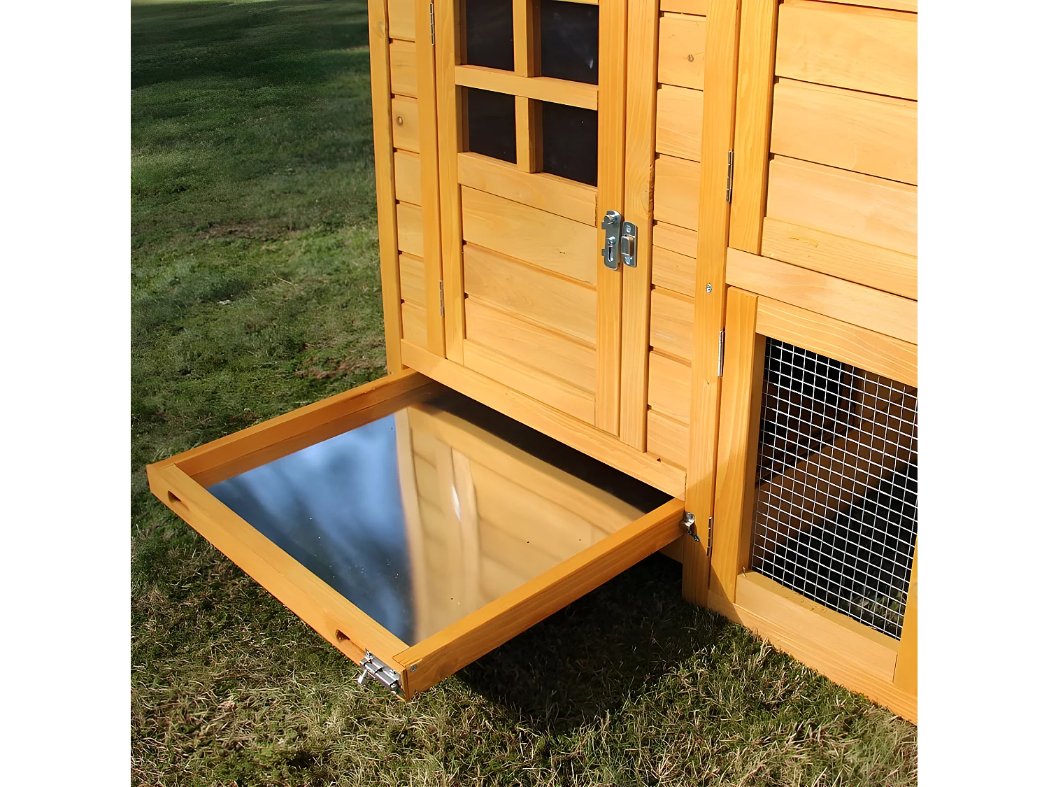 Poulailler pour jardin exterieure 5 poules 215 x 80 x 68 cm-Modele 149 FLEXI Extra