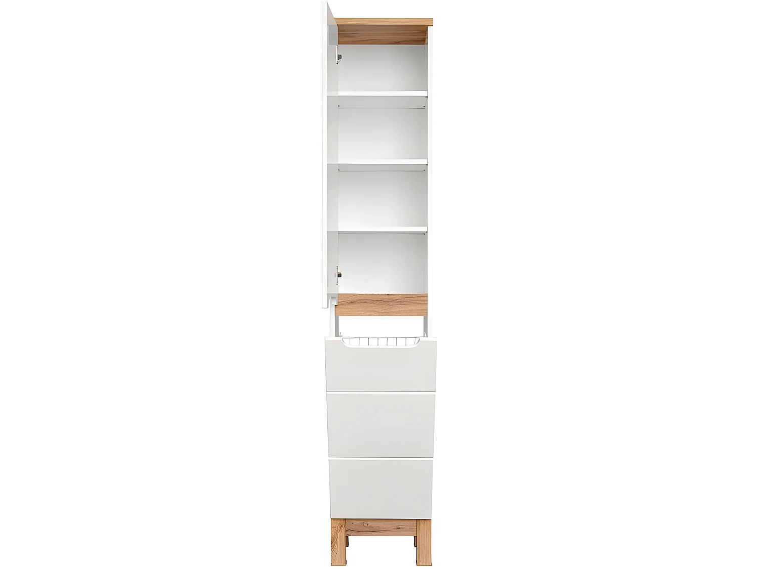Meuble Salle de bain porte avec charnière 187x35x33cm BALI BLANC 804 moderne de haute qualité
