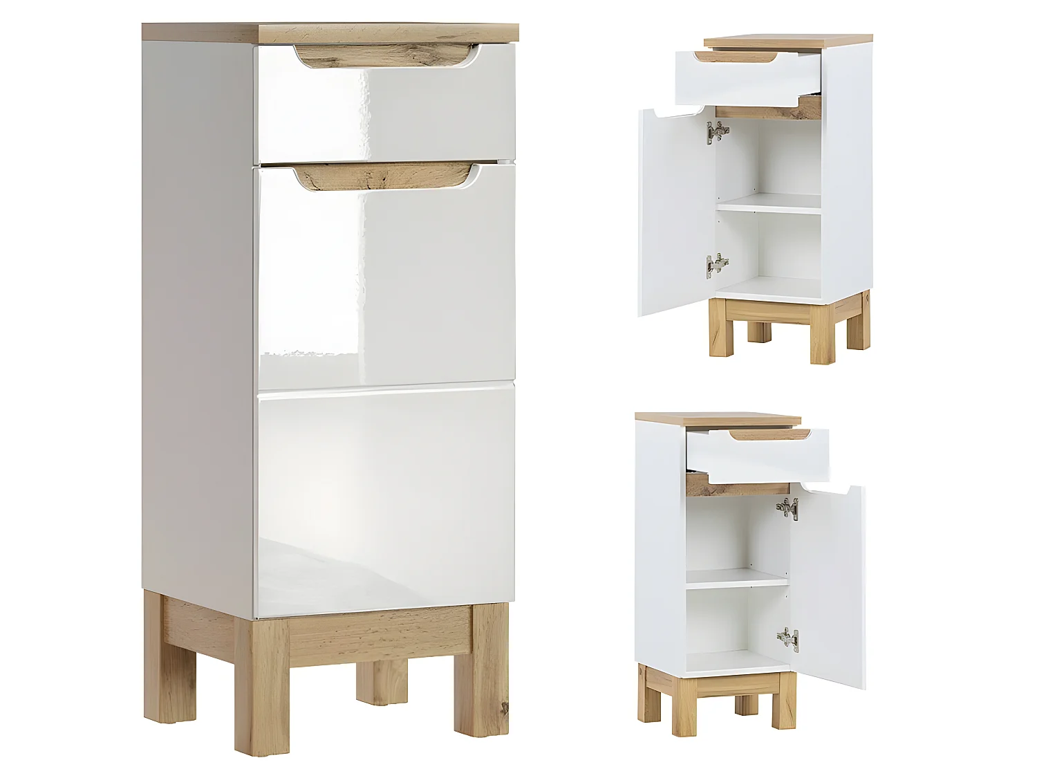 Meuble Salle de bain avec tiroir 86x35x33cm BALI BLANC 810 moderne de haute qualité