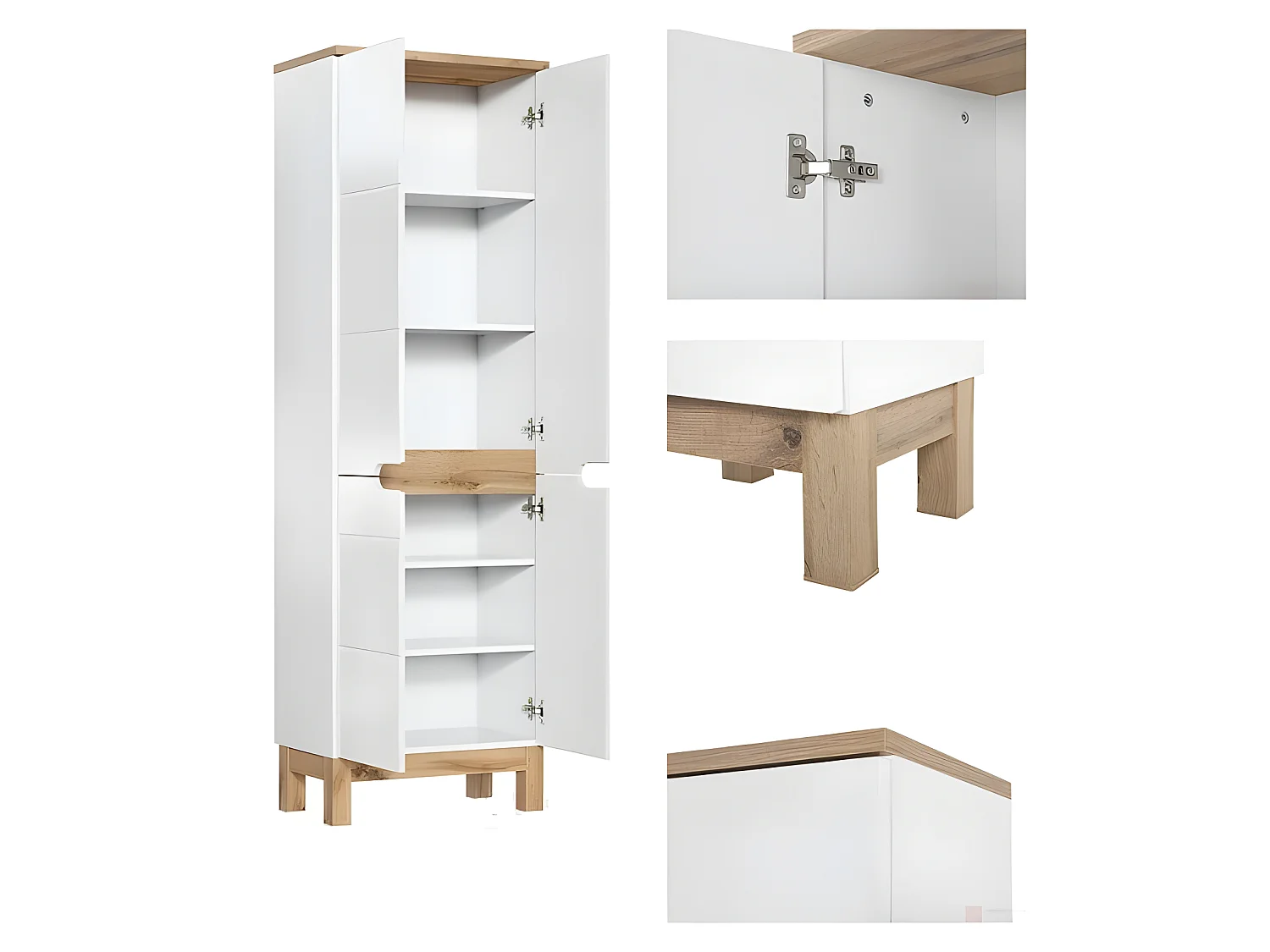 Meuble Salle de bain avec portes 187x60x33cm BALI BLANC 805 moderne de haute qualité