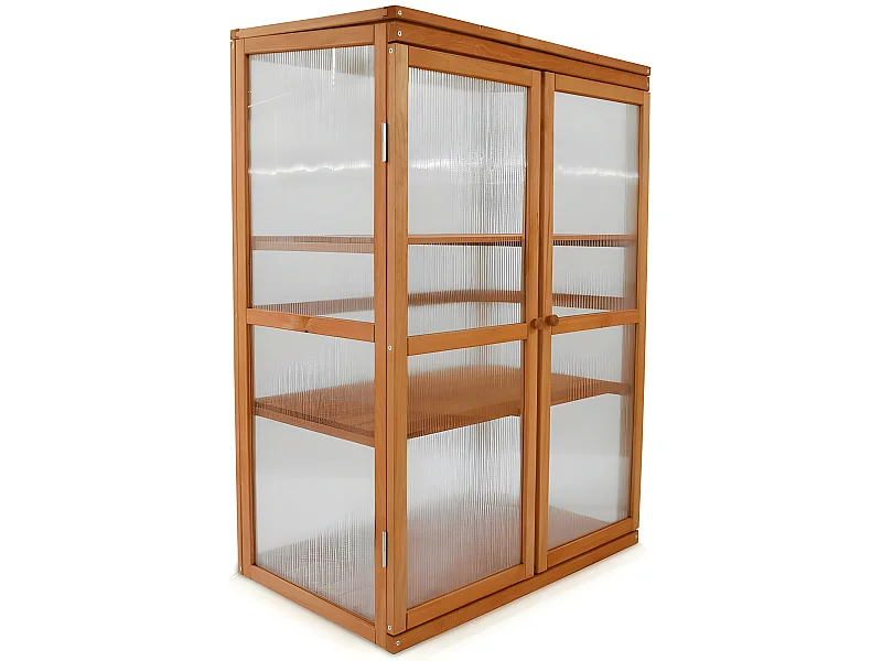 Serre en bois jardin châssis 3 étagères modèle : Printemps 76x47x110,5cm