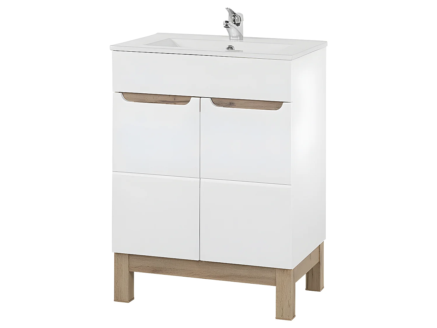 Meuble vasque Salle de bain + Lavabo 84x80x45cm BALI BLANC 821 moderne de haute qualité