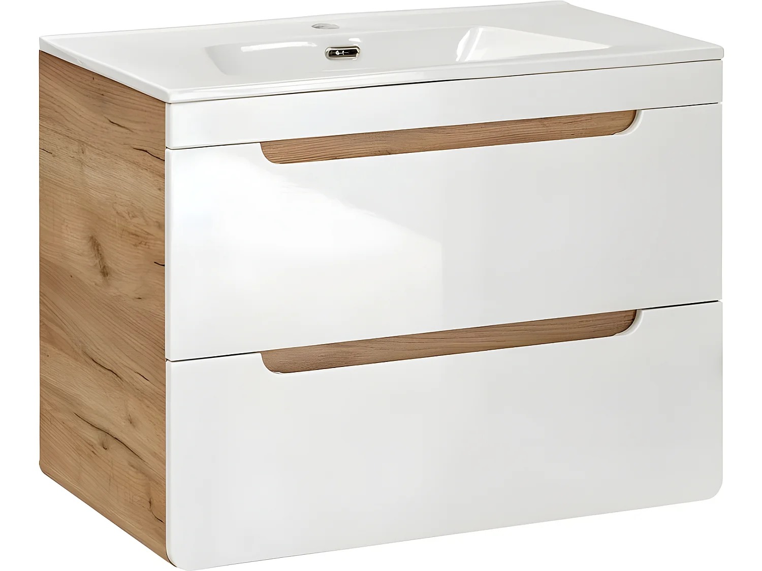 Meuble Vasque Salle de bain + Lavabo 80x46x59cm ARUBA BLANC 821 moderne de haute qualité