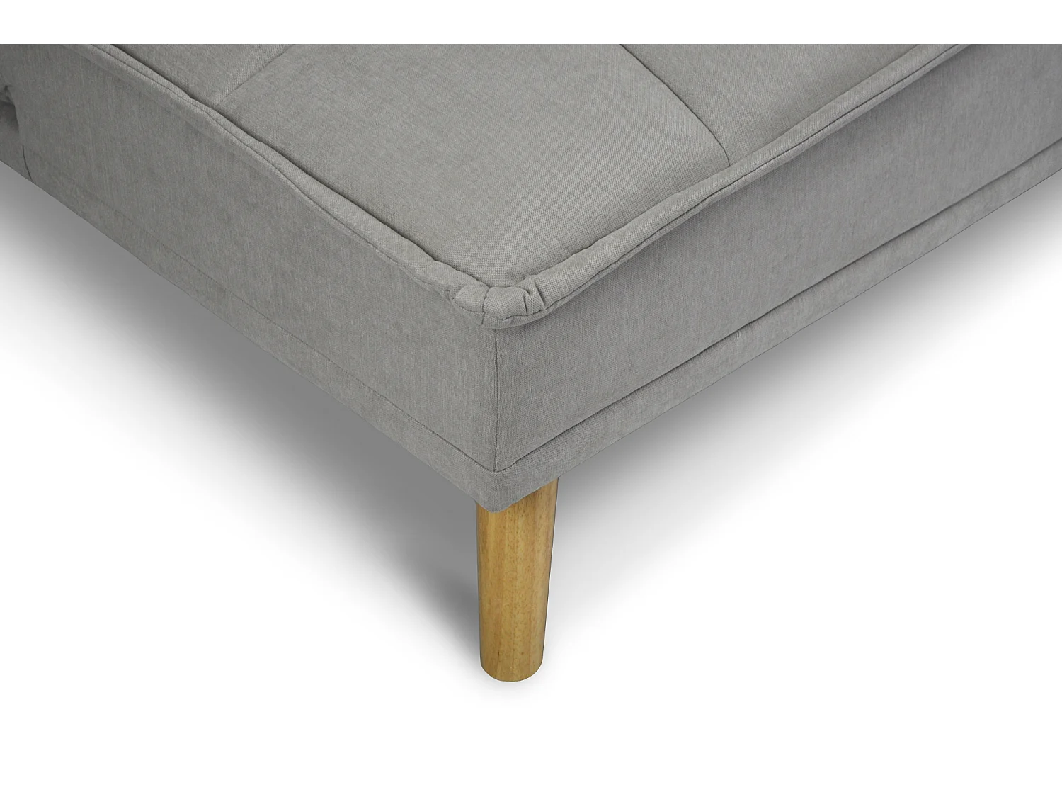 Divano letto clic clac in tessuto vellutato tortora, divano 3 posti mod. Bart