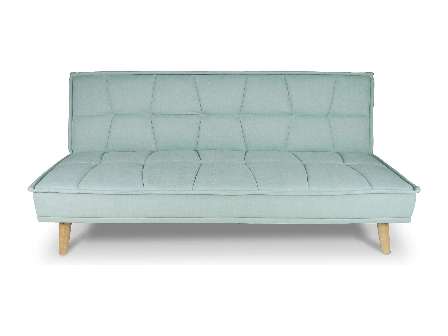 Divano letto clic clac in tessuto vellutato verde Tiffany, divano 3 posti mod. Bart