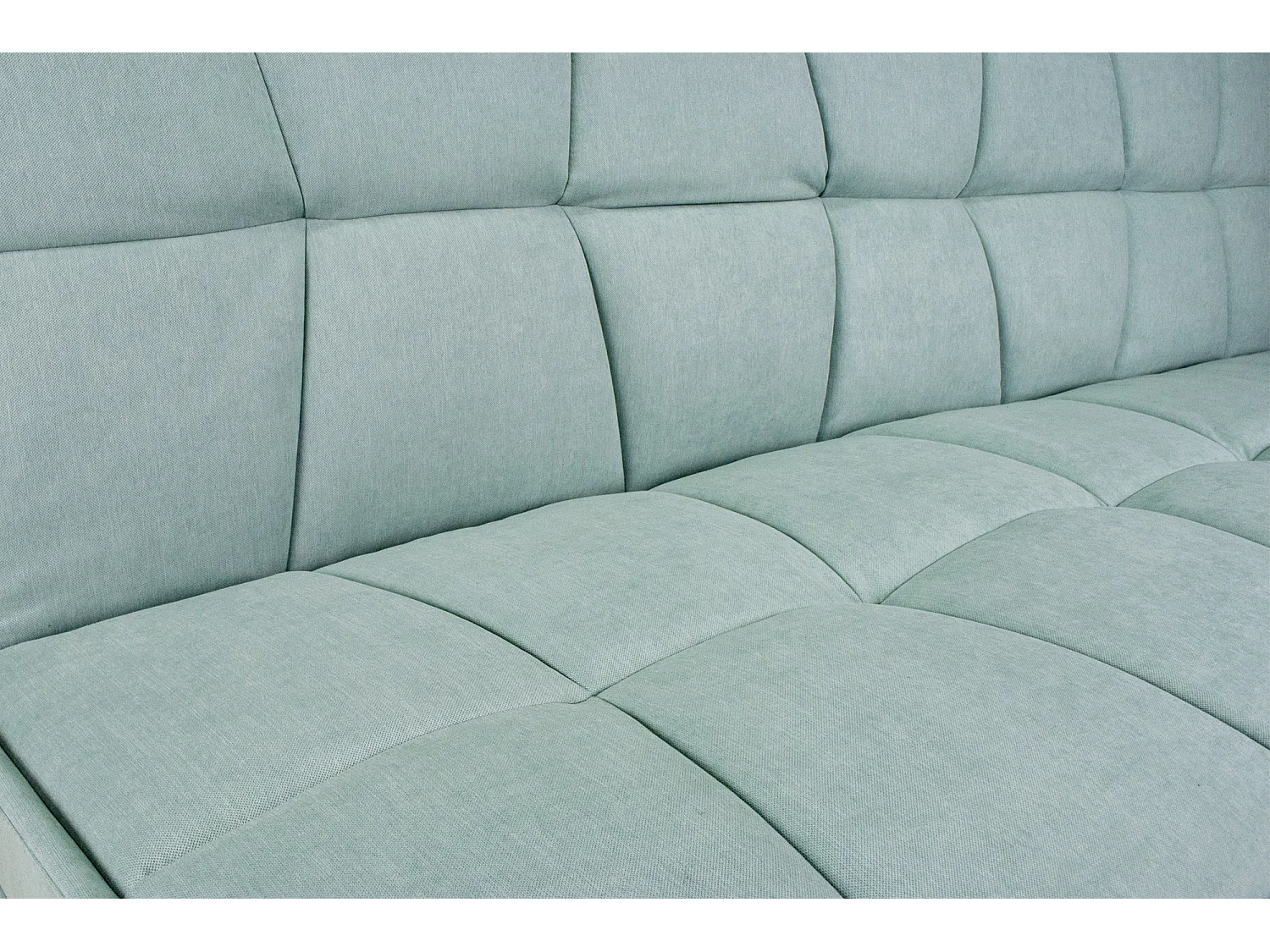 Divano letto clic clac in tessuto vellutato verde Tiffany, divano 3 posti mod. Bart