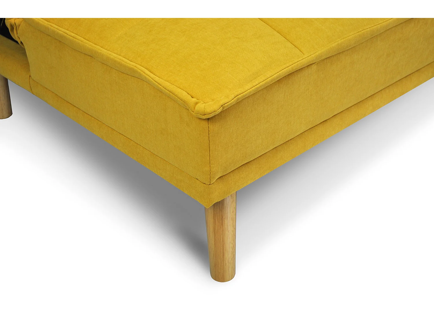 Divano letto clic clac in tessuto vellutato giallo, divano 3 posti mod. Bart