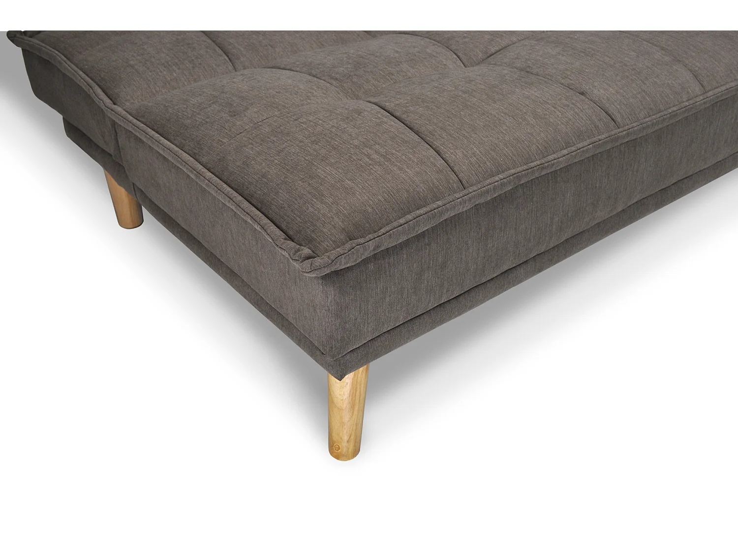 Divano letto clic clac in tessuto vellutato marrone, divano 3 posti mod. Bart