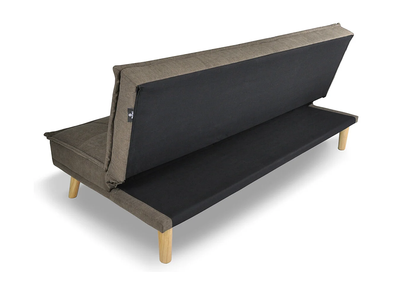 Divano letto clic clac in tessuto vellutato marrone, divano 3 posti mod. Bart