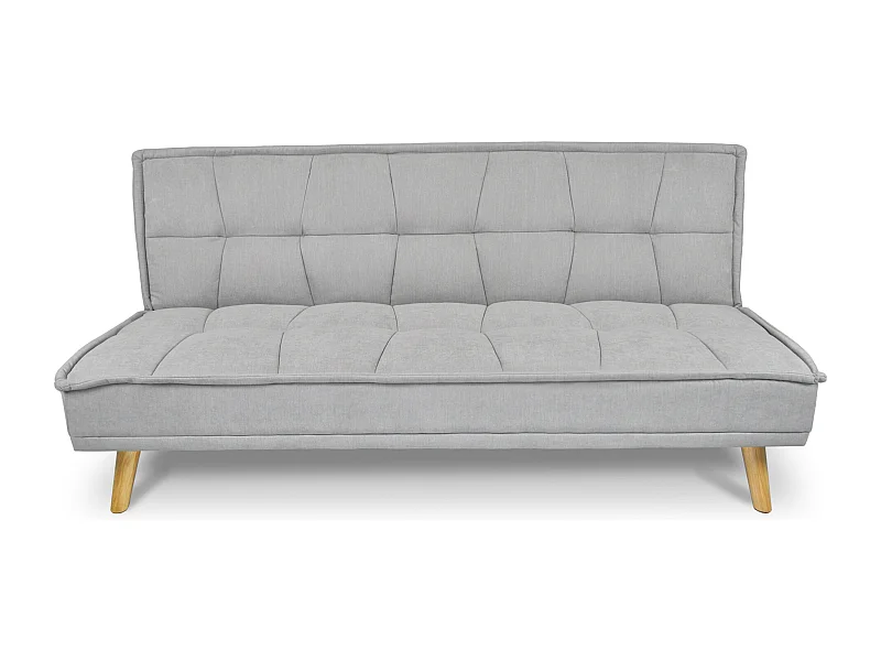 Divano letto clic clac in tessuto vellutato grigio, divano 3 posti mod. Bart